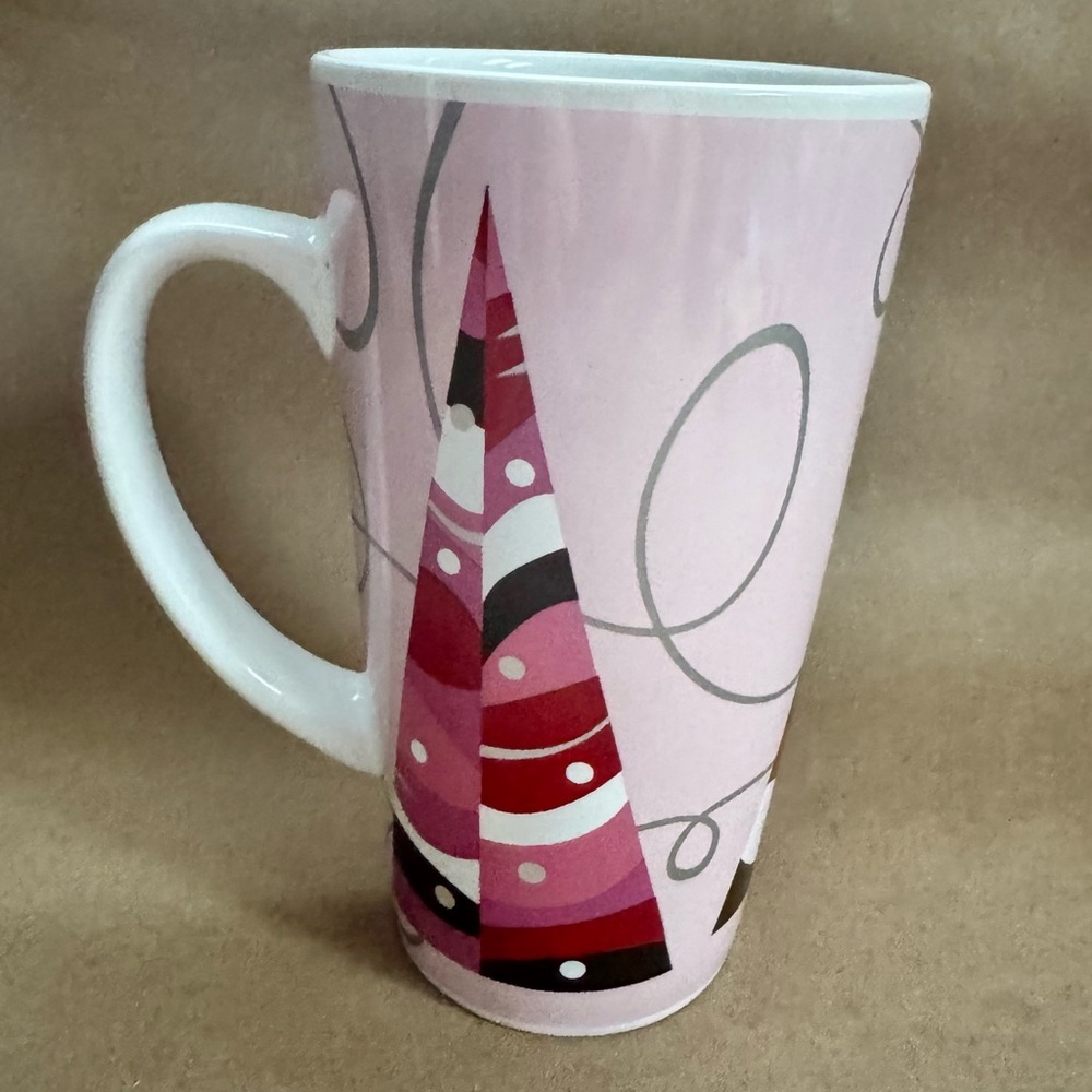 Starbucks 2004 Pink Holiday Christmas Tree Tall Mug. 16 fl oz.